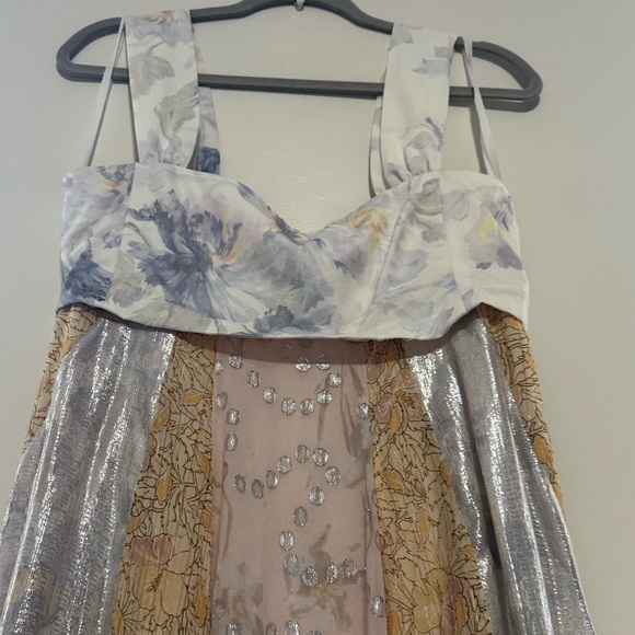 Rebecca Taylor Daffodil Sleeveless Shimmer Maxi Dress - Size 8 - Picture 8 of 10